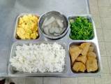 107.5.3午餐  白米飯、油腐冬瓜滷、玉米炒蛋、炒莧菜、牛蒡四神湯