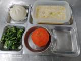1101222粥,絞肉玉米粥(暖西),芝麻包(暖西),炒空心菜(暖西),調味料