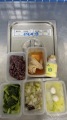 1130418  紫米,糖醋雞翅,蒲瓜肉斯煲,炒油菜,虱目魚丸湯,豆漿,調味料